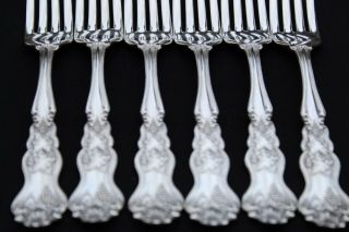 MOSELLE (1906 - 1956) SILVER PLATE SET OF (6) DINNER FORKS 7 1/2 INCH 4