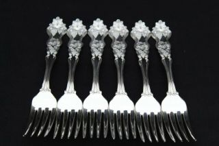 MOSELLE (1906 - 1956) SILVER PLATE SET OF (6) DINNER FORKS 7 1/2 INCH 5