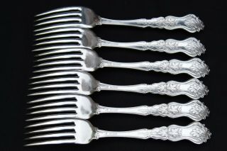 MOSELLE (1906 - 1956) SILVER PLATE SET OF (6) DINNER FORKS 7 1/2 INCH 6