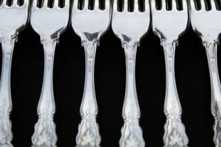 MOSELLE (1906 - 1956) SILVER PLATE SET OF (6) DINNER FORKS 7 1/2 INCH 8