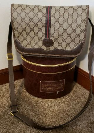Gucci Brown Monogram Gg Supreme Canvas Sherry Line Ophidia Crossbody Bag Vintage