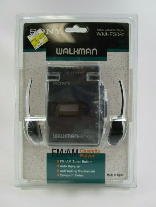 Nib Vintage Retro Sony Walkman Wm - F2061 Fm/am Cassette Player In Package