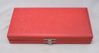 FRIGAST Denmark STERLING Silver Pink Guilloche Enamel Fork Spoon Set BOX Vintage 3