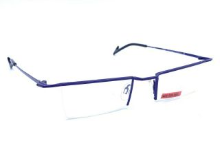 Theo Sportster Blue Titanium Half Rimless Eyeglasses Frames Belgium Vintage