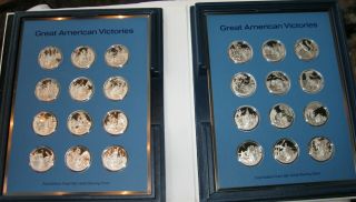 Rare Franklin American Legion Great American Victories 925 Silver Coin Set