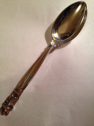 Georg Jensen Acorn Sterling Silver Oval Soup Spoon - No Mono - 6 - 3/4 " - Denmark