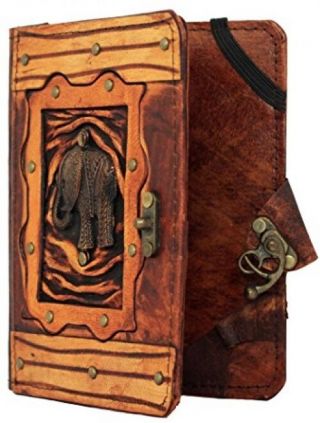 A Little Present Indian Elephant Pendant Vintage Leather Hardcover Wallet Pouch 3