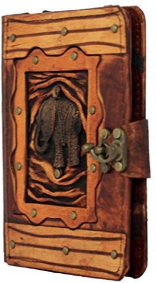 A Little Present Indian Elephant Pendant Vintage Leather Hardcover Wallet Pouch 5