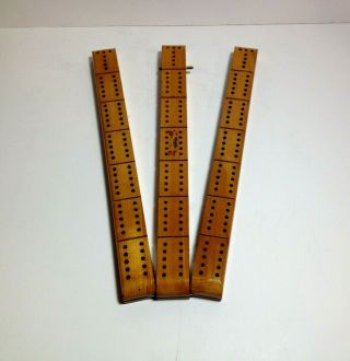 Unique Vtg 3 Track / Player Cribbage Board Made By Westcraft Of Berwick Me C1947