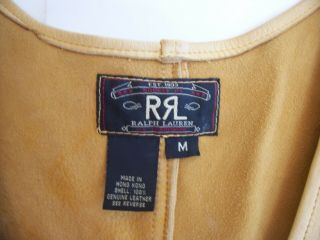 Vintage Double RL Ralph Lauren Men ' s (M) Deerskin Leather Button Vest 1980 ' s 4