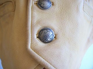 Vintage Double RL Ralph Lauren Men ' s (M) Deerskin Leather Button Vest 1980 ' s 6