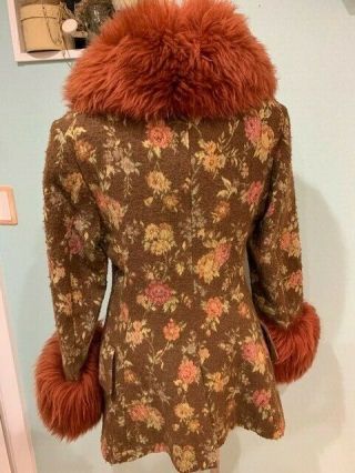 Final price RARE Vintage 90s Vivienne Westwood RED LABEL Floral Fur Trim Coat 7