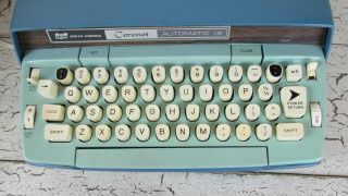 Smith Corona Electric Typewriter Blue Portable Automatic 12 Case Vintage USA 4