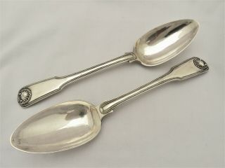 Chinese Export Silver Serving / Table Spoons - London 1830