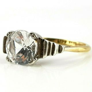 Antique Art Deco Period 9ct Gold & Silver Ring