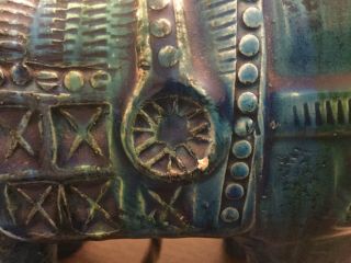 Antique Blue Glazed Ceramic Horse Statue Made In Italy 7