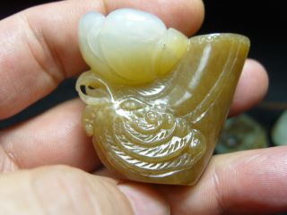 Finely Carved Chinese Jade Statue/ Liquor Glass - See Video A7
