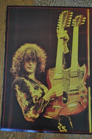 Led Zeppelin Jimmy Page Live Concert Vintage Poster 1970 
