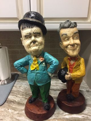Prelude Creations - Esco Style Laurel And Hardy Statues 1972 Extremely Rare