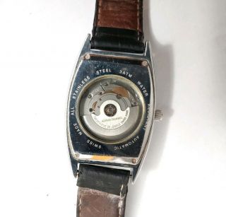 Alfred Hammel rare vintage watch men ' s automatic leather steel 25 jewel vintage 2