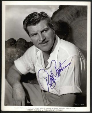 Robert Preston - Signed Vintage Celebrity Autograph Photo - Outrage