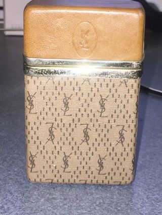 Vintage Yves Saint Laurent Vintage 70s Brown Leather And Metal Cigarette Case