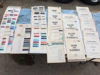 Vintage Oldsmobile Auto Color Paint Chip Book,  Papers,  Dupont,  Ditzler,  1936 - 1955
