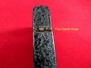 Vintage 1942 - Zippo Lighter WWII Black Crackle finish - Case & Insert both steel 10