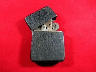 Vintage 1942 - Zippo Lighter WWII Black Crackle finish - Case & Insert both steel 11