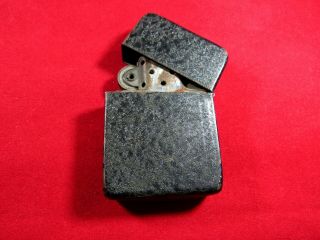 Vintage 1942 - Zippo Lighter WWII Black Crackle finish - Case & Insert both steel 8