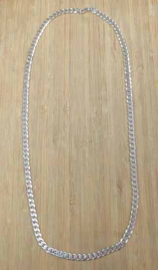 Sterling Silver Curb Link Necklace; Italy 30 " 52.  3grams 1 - K6517