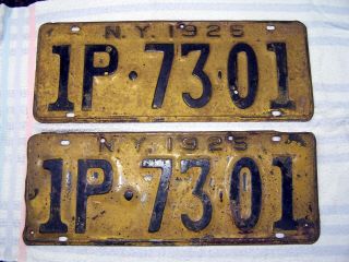 Ny 1925 Vintage License Plates