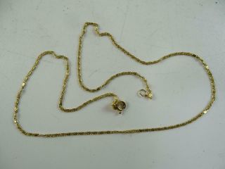 Vintage 14k Solid Yellow Gold Egyptian Key Necklace Chain 18 " Long 3.  1 Grams