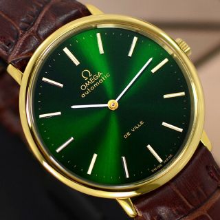 Vintage Omega De Ville Automatic 24 Jewels Cal.  711 Green Dial Men 