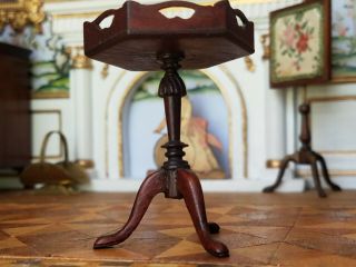 Antique Vintage Dollhouse Miniature Artisan Side Table 1:12 4