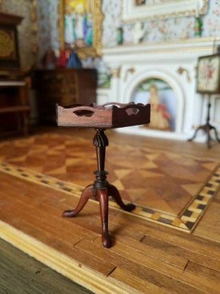 Antique Vintage Dollhouse Miniature Artisan Side Table 1:12 8