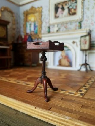 Antique Vintage Dollhouse Miniature Artisan Side Table 1:12 9