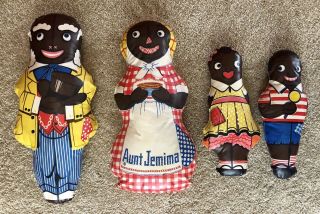 Aunt Jemima 12 " Uncle Mose,  Wade Family Stuffed Doll Set Vintage Black Americana
