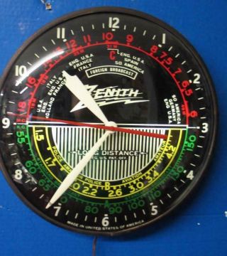 Vintage Pam Lighted Advertising Zenith Radio Dial Clock