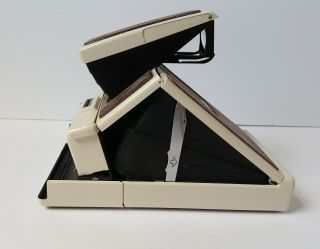 Vintage White Leather Polaroid SX - 70 Land Camera Model 2 w/ Case 3