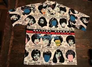Rare Rolling Stones Mens Shirt Xl Some Girls Button Up Dragonfly 2002 Vintage