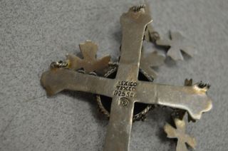 Wedding Cross: Vintage Sterling Taxco Pendant - - Mexico Signed Scd