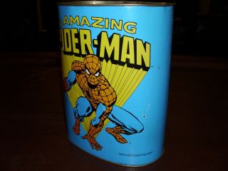 Vintage Spider - Man Cheinco Metal Trash Can Marvel Avengers Rare Marvelmania 1979 2