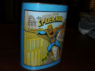 Vintage Spider - Man Cheinco Metal Trash Can Marvel Avengers Rare Marvelmania 1979 6