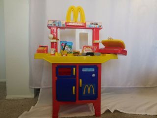 Mcdonalds Drive Thru Playset Kitchen Cash Register Toy Hamburger Vtg Rare