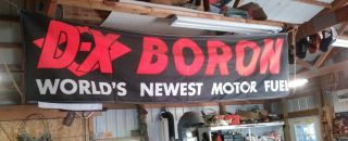 Rare 1957 Dx Boron Banner Sign Petrolina Collector Gas Oil Hotrod Vintage D - X