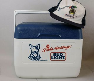 Vintage 80s Spuds Mackenzie Bud Light Beer Cooler And Snapback Cap