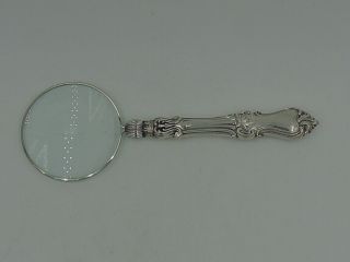 Antique English Sterling Silver Ornate Handle Magnifying Glass Sheffield 1910