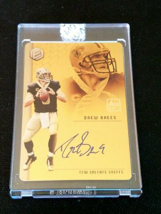 2018 Panini Elements Drew Brees Gold Auto 3/5 Signed On Both Sides Very Rare