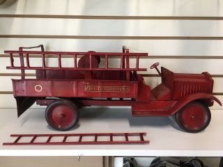 Large Antique 1930s Keystone,  Packard,  Fire Truck Toy Truck,